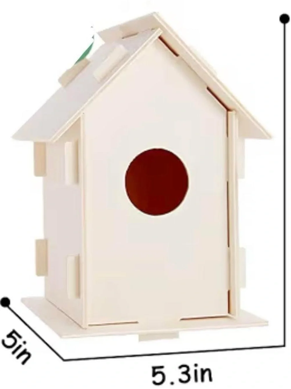6 Sets DIY Wooden Birdhouse Craft Kit with Paints and‎ Stickers - Natural